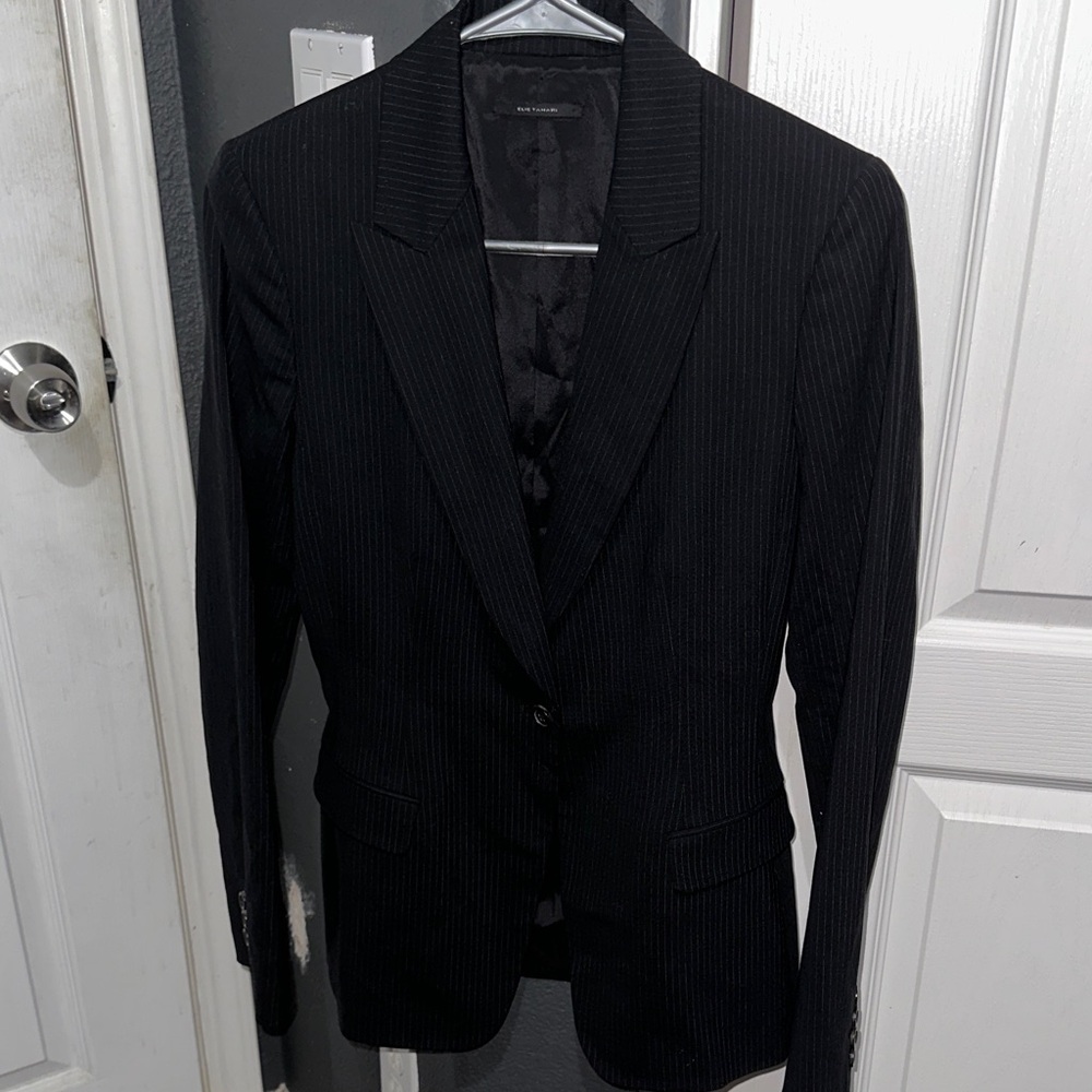 Elie Tahari Black Striped Blazer
